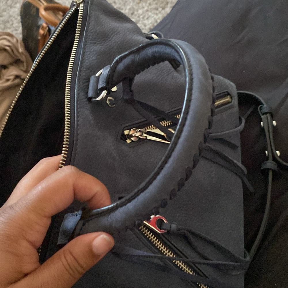 Rebecca Minkoff Navy Satchel with Silver Accents - Picture 9 of 13